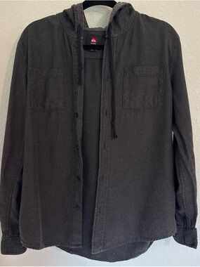 Quiksilver Black Jacket with Red Logo Patch
